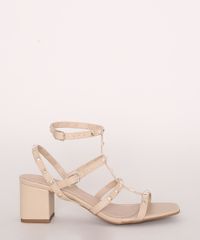 Sandalia-Feminina-Oneself-com-Rebites-Salto-Grosso-Medio-Bege-Claro-9722116-Bege_Claro_2