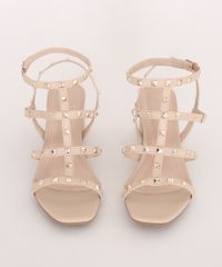 Sandalia-Feminina-Oneself-com-Rebites-Salto-Grosso-Medio-Bege-Claro-9722116-Bege_Claro_5