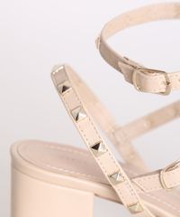 Sandalia-Feminina-Oneself-com-Rebites-Salto-Grosso-Medio-Bege-Claro-9722116-Bege_Claro_6