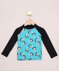 Blusa-de-Praia-Infantil-DeMillus-Estampada-Pinguins-Manga-Longa-com-Protecao-UV50--Preta-9972598-Preto_1