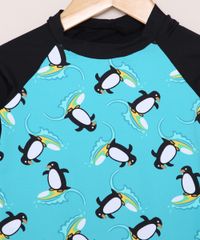 Blusa-de-Praia-Infantil-DeMillus-Estampada-Pinguins-Manga-Longa-com-Protecao-UV50--Preta-9972598-Preto_2