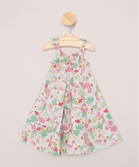 vestido de flamingo c&a