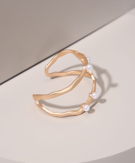 Bracelete-Feminino-Organico-com-Perolas-Dourado-9962205-Dourado_1
