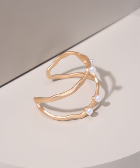 Bracelete-Feminino-Organico-com-Perolas-Dourado-9962205-Dourado_1
