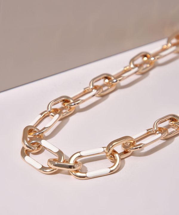 Colar Feminino Corrente com Elos Grandes Dourado Único