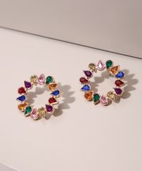 Brinco-Feminino-Redondo-com-Pedras-Coloridas-Dourado-9962209-Dourado_1