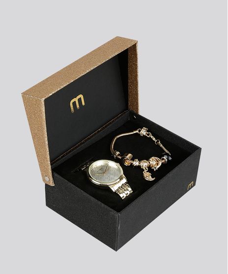 Kit-de-Relogio-Analogico-Mondaine-Feminino---Pulseira---99209LPMVDE1K-Dourado-8905183-Dourado_1