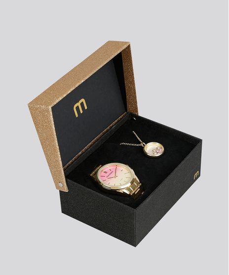 Kit-de-Relogio-Analogico-Mondaine-Feminino---Colar---53532LPMVDE1K-Dourado-8905202-Dourado_1