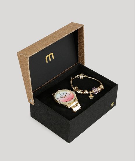 Kit-de-Relogio-Analogico-Mondaine-Feminino---Pulseira---53532LPMVDE2K-Dourado-8905205-Dourado_1