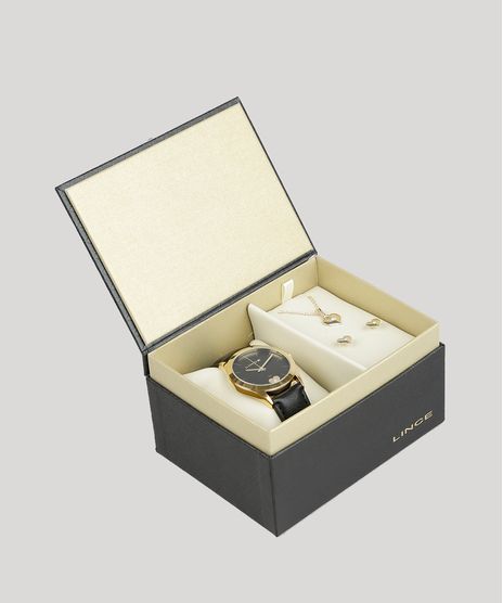 Kit-de-Relogio-Analogico-Lince-Feminino---Brinco---Colar---LRC4452L-KT58P1PX-Dourado-9044982-Dourado_1