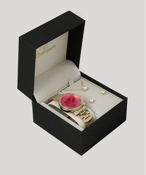 Kit-de-Relogio-Analogico-Champion-Feminino---Brinco---Colar---CN29463J-Dourado-9044995-Dourado_1