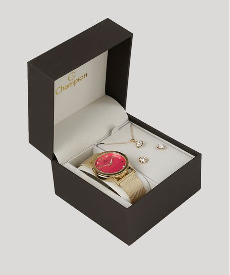 Kit-de-Relogio-Analogico-Champion-Feminino---Brinco---Colar---CN29034J-Dourado-9044998-Dourado_1