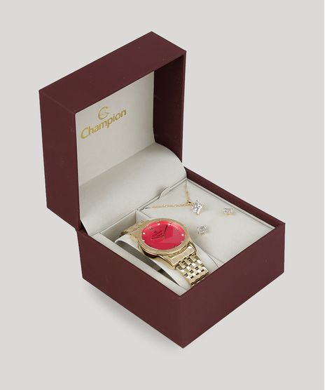 Kit-de-Relogio-Analogico-Champion-Feminino---Brinco---Colar---CN26082J-Dourado-9045001-Dourado_1