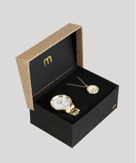 Kit-de-Relogio-Analogico-Mondaine-Feminino---Colar---53571LPMVDE1K-Dourado-8904690-Dourado_1