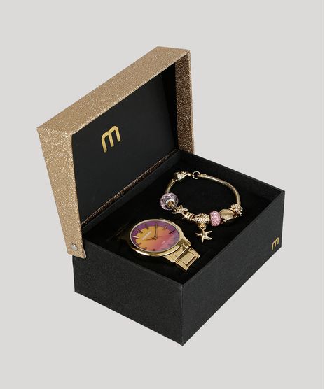 Kit-de-Relogio-Analogico-Mondaine-Feminino---Pulseira---53533LPMVDE1K-Dourado-8905102-Dourado_1
