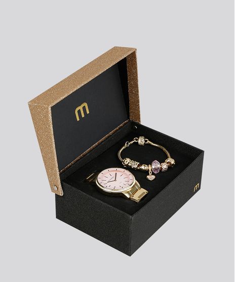 Kit-de-Relogio-Analogico-Mondaine-Feminino---Pulseira---53536LPMVDE1K-Dourado-8905111-Dourado_1