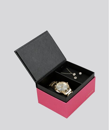 Kit-de-Relogio-Analogico-Lince-Feminino---Brinco---Colar---LRGJ047L-KC49S2KX-Dourado-8901752-Dourado_1