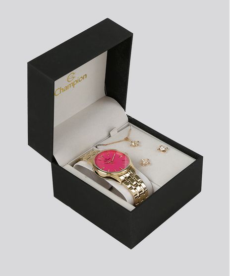 Kit-de-Relogio-Analogico-Champion-Feminino---Brinco---Colar---CN29516J-Dourado-9044992-Dourado_1
