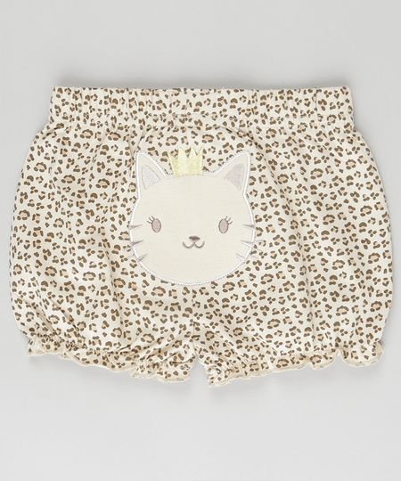 Short-Estampado-Animal-Print-em-Algodao---Sustentavel-Bege-8785417-Bege_1