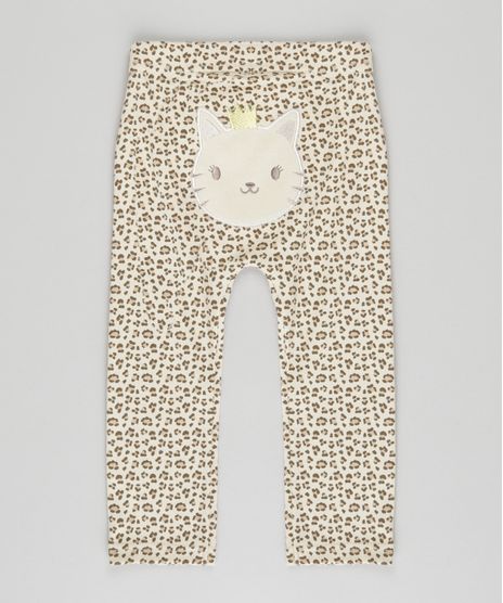 Calca-Estampada-Animal-Print-em-Algodao---Sustentavel-Bege-8785410-Bege_1
