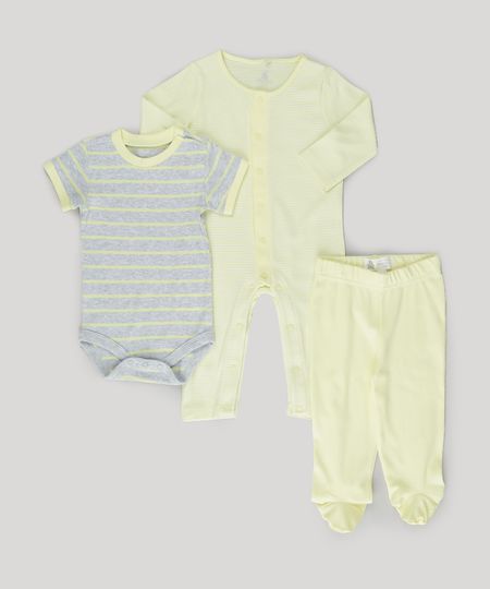 Conjunto-de-Macacao-Listrado---Body-Listrado---Calca-em-Algodao---Sustentavel-Amarelo-8673864-Amarelo_1
