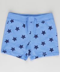 Bermuda-Leao-Estampada-de-Estrelas-em-Algodao---Sustentavel-Azul-8785472-Azul_2