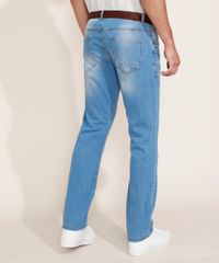 Calca-Jeans-Masculina-Reta-com-Cinto-Azul-Claro-9967165-Azul_Claro_2
