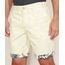 Bermuda-de-Sarja-Masculina-Reta-Chino-Estampada-de-Folhagem-Amarela-Claro-9967053-Amarelo_Claro_1