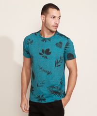 Camiseta-Masculina-Slim-Listrada-com-Folhagem-Manga-Curta-Gola-Careca-Azul-Petroleo-9960289-Azul_Petroleo_1