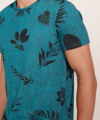 Camiseta-Masculina-Slim-Listrada-com-Folhagem-Manga-Curta-Gola-Careca-Azul-Petroleo-9960289-Azul_Petroleo_4