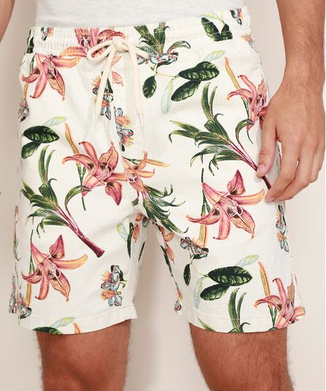 Bermuda-de-Sarja-Masculina-Estampada-Floral-com-Cordao-Off-White-9967091-Off_White_1