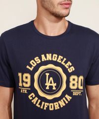 Camiseta-Masculina--Los-Angeles--Manga-Curta-Gola-Careca-Azul-Marinho-9960833-Azul_Marinho_2