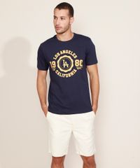 Camiseta-Masculina--Los-Angeles--Manga-Curta-Gola-Careca-Azul-Marinho-9960833-Azul_Marinho_3