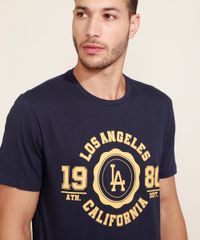 Camiseta-Masculina--Los-Angeles--Manga-Curta-Gola-Careca-Azul-Marinho-9960833-Azul_Marinho_5