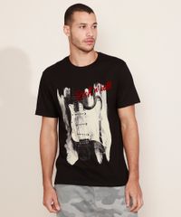 Camiseta-Masculina--Rock-n--Roll--Guitarra-Flocada-Manga-Curta-Gola-Careca-Preta-9966708-Preto_6