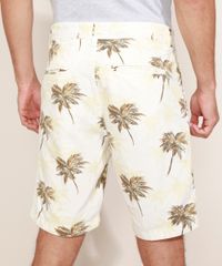 Bermuda-de-Sarja-Masculina-Reta-Chino-Estampada-de-Coqueiros-Off-White-9966725-Off_White_2