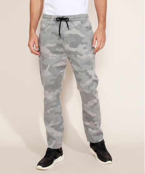 Calca-de-Sarja-Masculina-Jogger-Skinny-Estampada-Camuflada-Cinza-9966782-Cinza_1