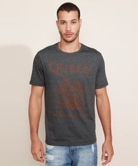 Camiseta-Masculina-de-Banda-Queen--We-Will-Rock-You--Manga-Curta-Gola-Careca-Cinza-Mescla-Escuro-9961755-Cinza_Mescla_Escuro_1