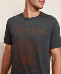 Camiseta-Masculina-de-Banda-Queen--We-Will-Rock-You--Manga-Curta-Gola-Careca-Cinza-Mescla-Escuro-9961755-Cinza_Mescla_Escuro_2