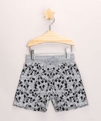 Bermuda-de-Moletom-Infantil-Mickey-Estampada-com-Bolsos-Cinza-Mescla-9968247-Cinza_Mescla_1