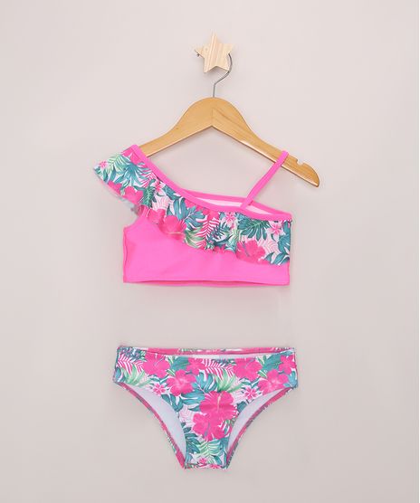 Biquini-Infantil-Estampado-Floral-com-Protecao-UV50--Rosa-9965839-Rosa_1