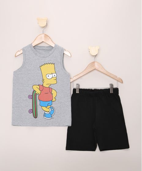 Conjunto-Infantil-de-Regata-Bart-com-Skate-Cinza-Mescla---Bermuda-Preta-9968185-Preto_1