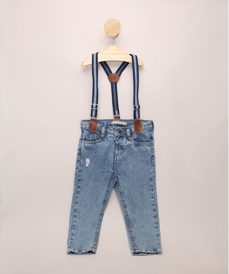 calça infantil com suspensorio
