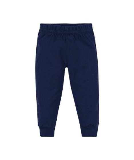 calça de malha azul marinho