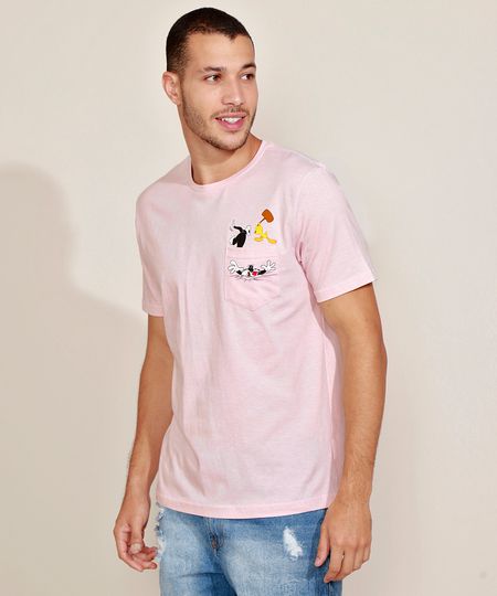 Camiseta-Masculina-Frajola-e-Piu-Piu-com-Bolso-Manga-Curta-Gola-Careca-Rosa-Claro-9960828-Rosa_Claro_1 Camiseta-Masculina-Frajola-e-Piu-Piu-com-Bolso-Manga-Curta-Gola-Careca-Rosa-Claro-9960828-Rosa_Claro_1