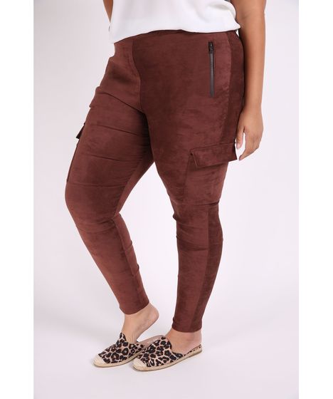 calça marrom feminina plus size