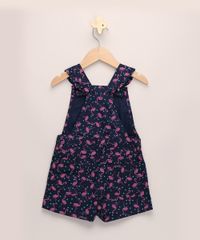 Jardineira-Short-Saia-de-Sarja-Infantil-Estampada-de-Flamingos-com-Babado-Azul-Marinho-9965544-Azul_Marinho_2