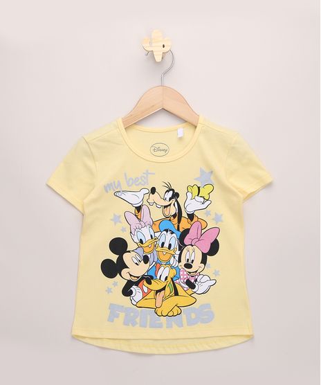 Blusa-Infantil-Turma-do-Mickey-com-Glitter-Manga-Curta-Amarela-9968364-Amarelo_1