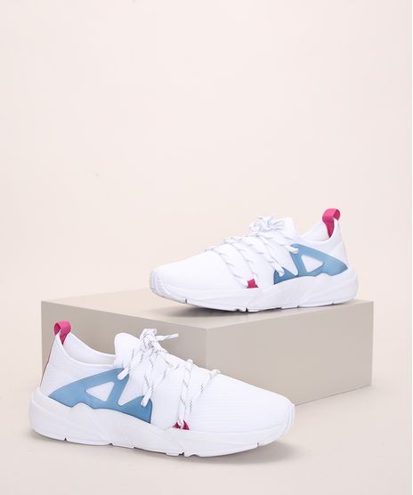 Tenis-de-Neoprene-Feminino-Oneself-Chunky-Sneaker-com-Cadarco-Branco-9971041-Branco_1