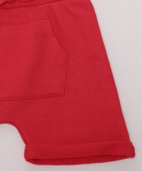 Conjunto-Infantil-de-Camiseta-Estampada-Barco-Manga-Curta-Cinza-Mescla---Bermuda-de-Moletom---Babador--Vermelho-9968233-Vermelho_4